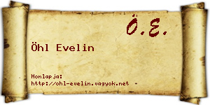 Öhl Evelin névjegykártya